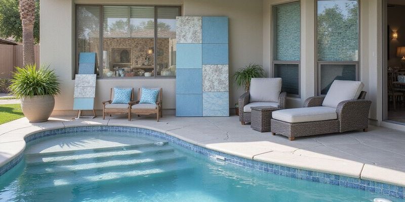 Pool tile samples and installation