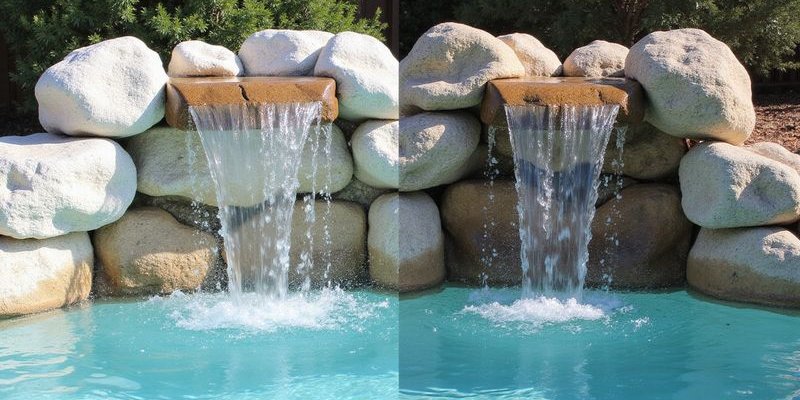 Waterfall restoration process before and after