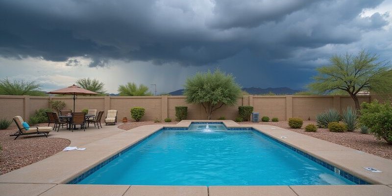 Monsoon storm preparation for pool owners