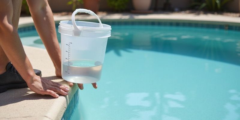 Pool leak bucket test illustration