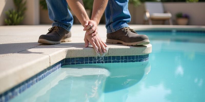 Pool deck crack repair process